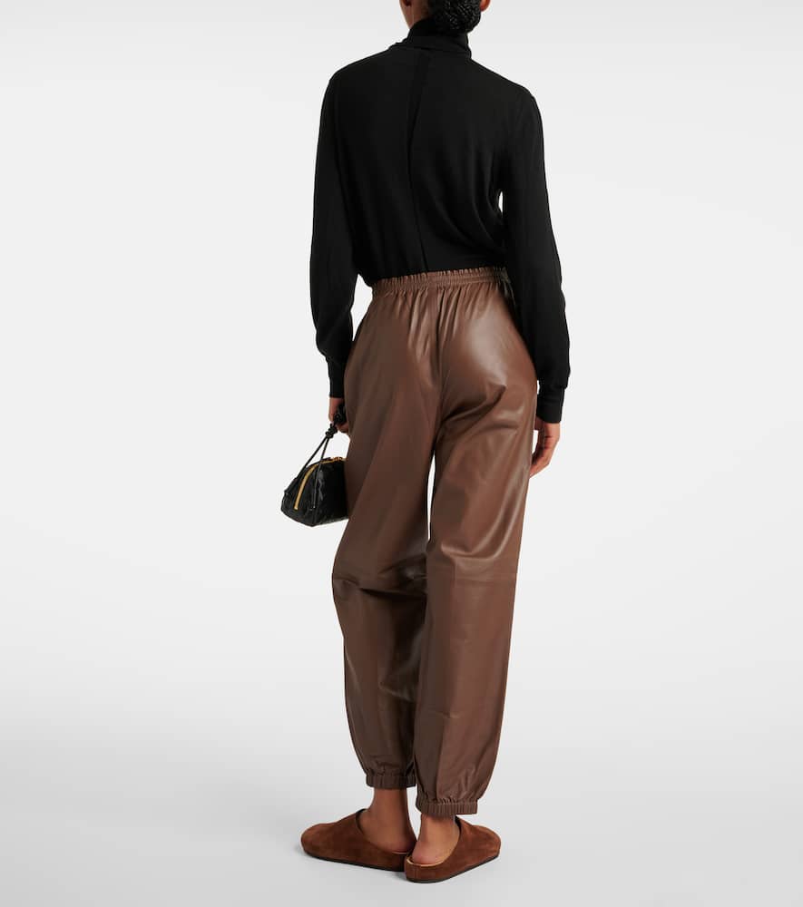 Leather sweatpants