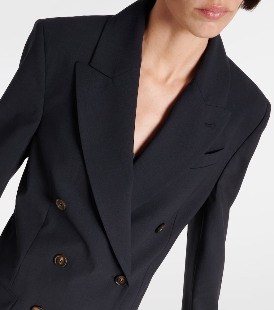 Double-breasted wool-blend blazer