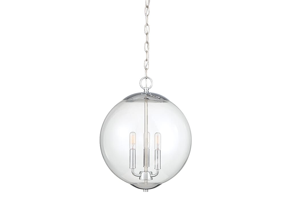 Trade Winds Katie Glass Globe Pendant in Chrome - TW90065-CH