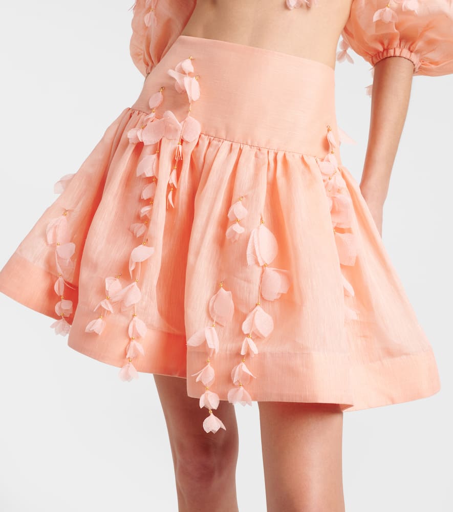 Dawning linen and silk miniskirt