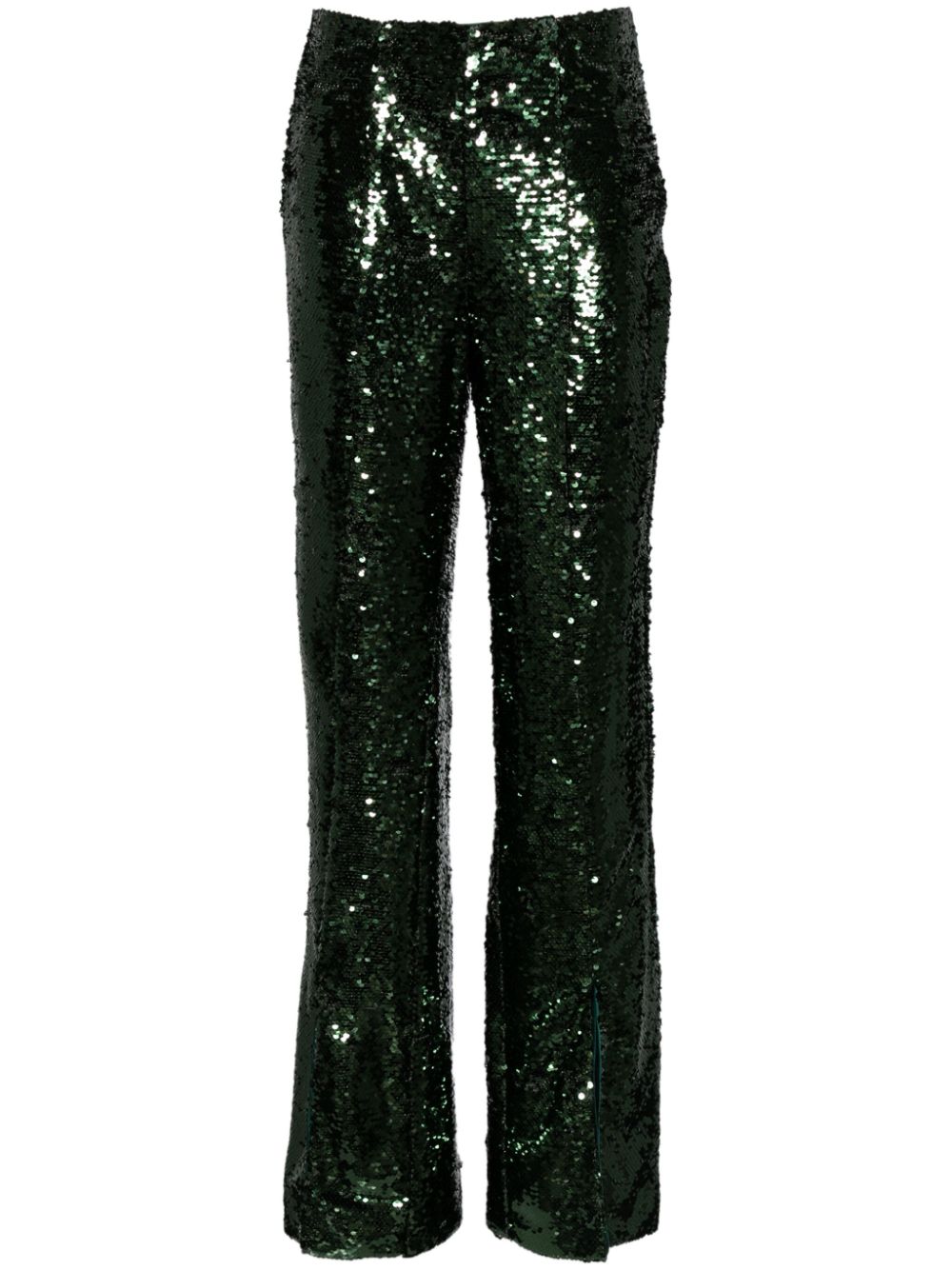Sequin-embellished trousers - Green