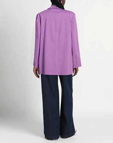 Woman Blazer Mauve Size 3 Cotton, Polyamide, Elastane