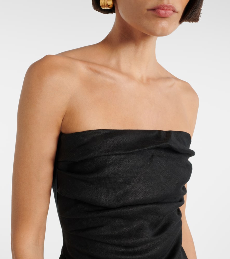 Hedy strapless linen maxi dress