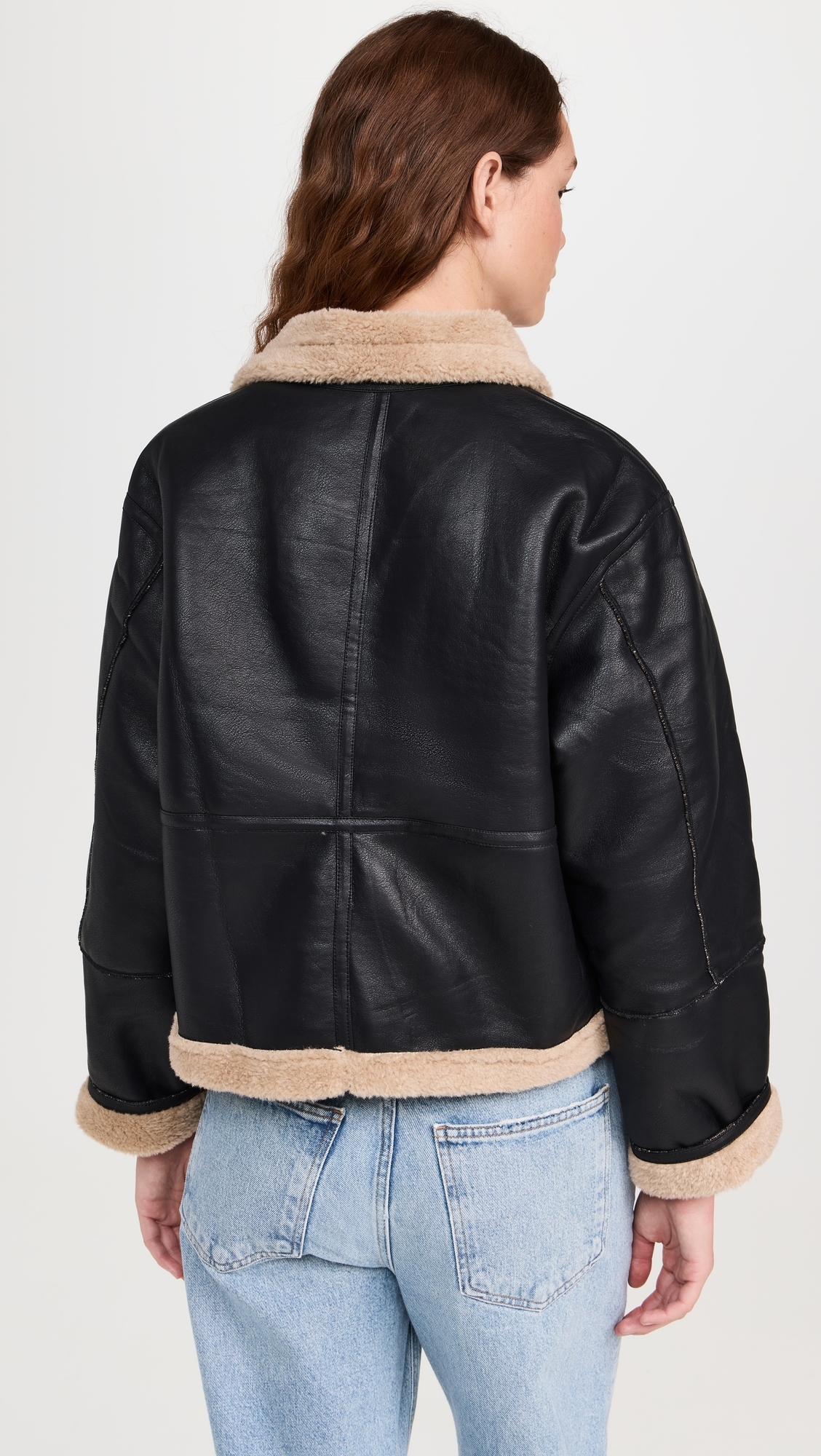 Black Faux Shearling Jacket Black