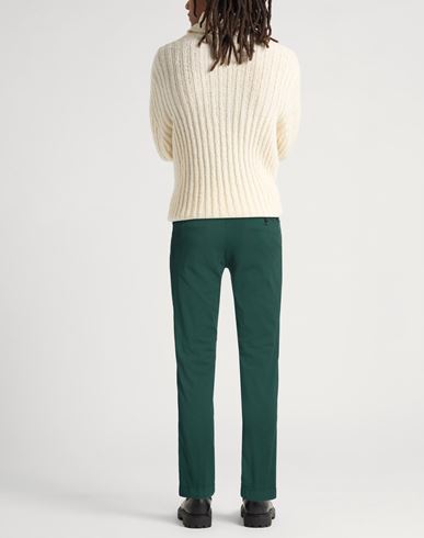 Man Pants Dark green Size 33 Cotton, Elastane