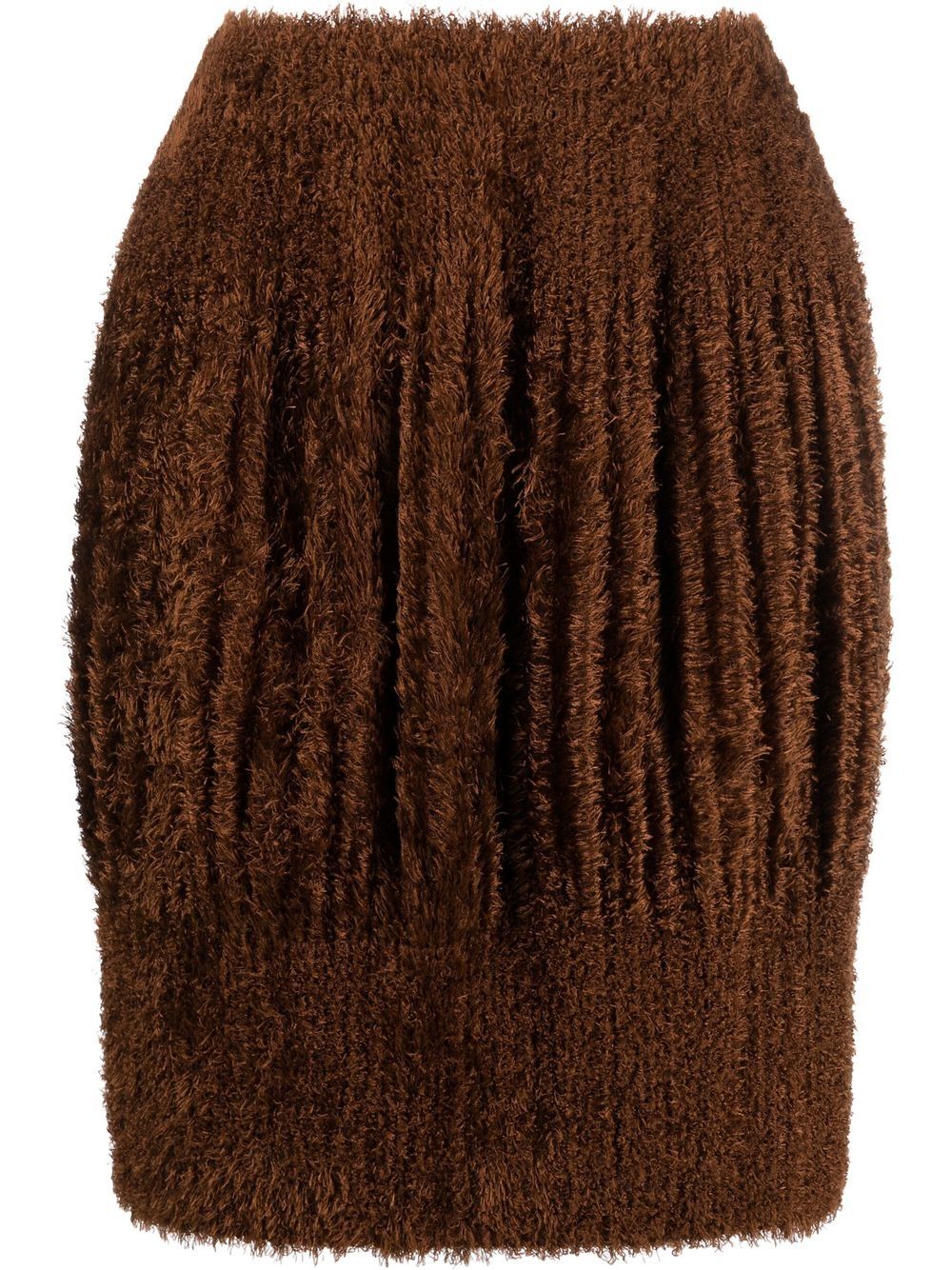 2000s brushed-effect pleated skirt - Brown