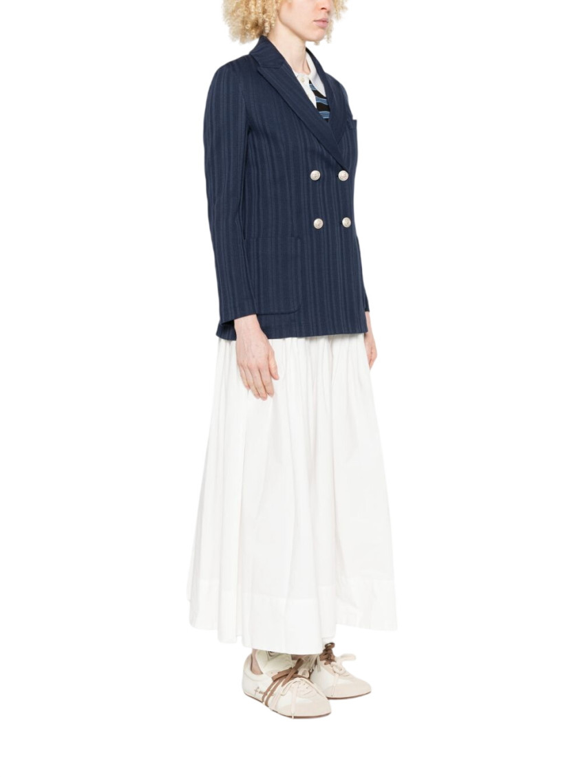 Circolo 1901 - striped double breasted long cotton jacket