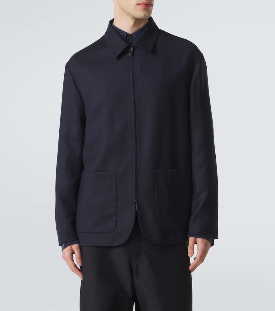 Chevron wool and cashmere-blend jacket
