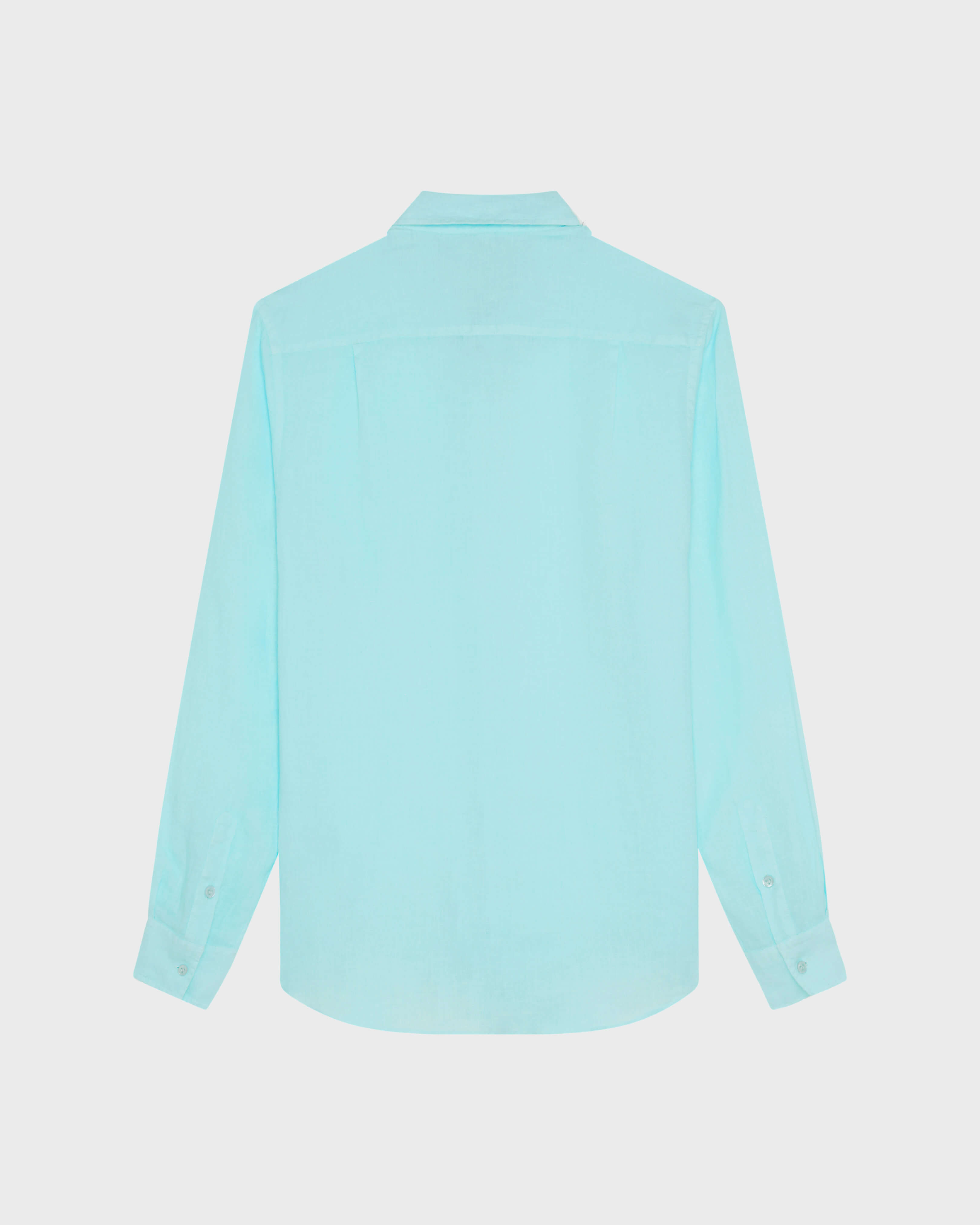 Men Linen Shirt Solid - Shirt - Caroubis - Blue