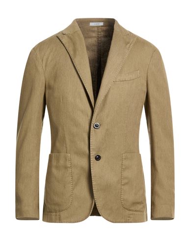 Man Blazer Khaki Size 44 Cotton, Linen, Polyester, Elastane