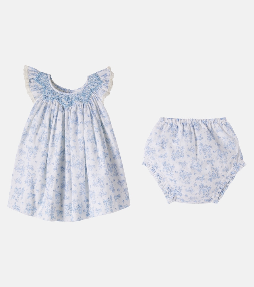 Baby floral cotton dress and bloomers set