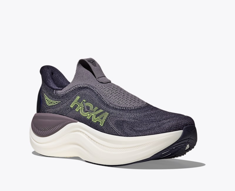 HOKA Men's Skyward Laceless Shoes in Squid Ink/Neon Yuzu