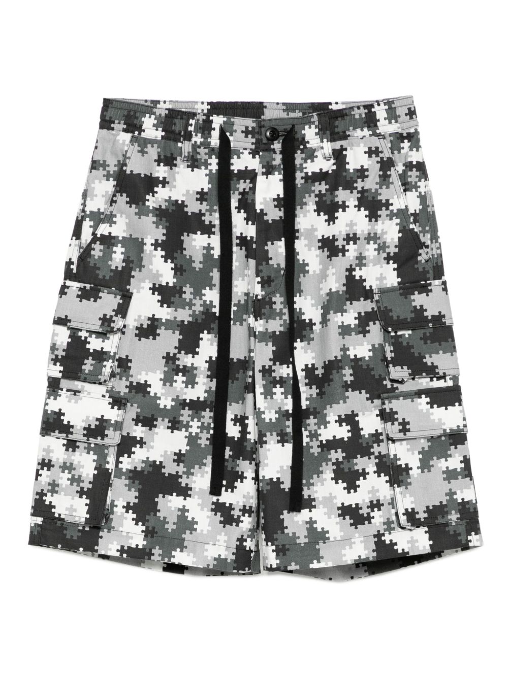Puzzle camo cargo shorts - Black