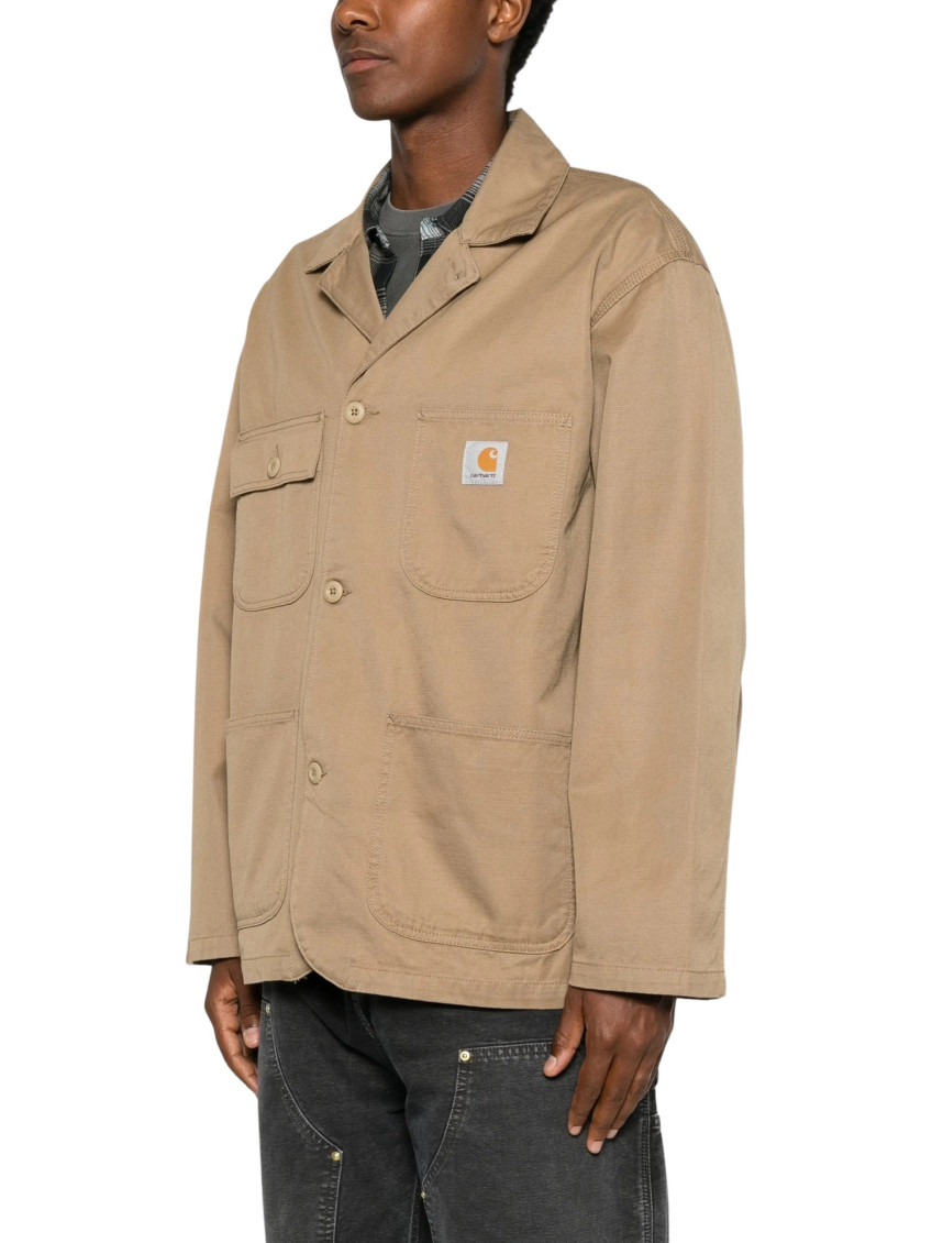 Beige Notched Lapel Blazer