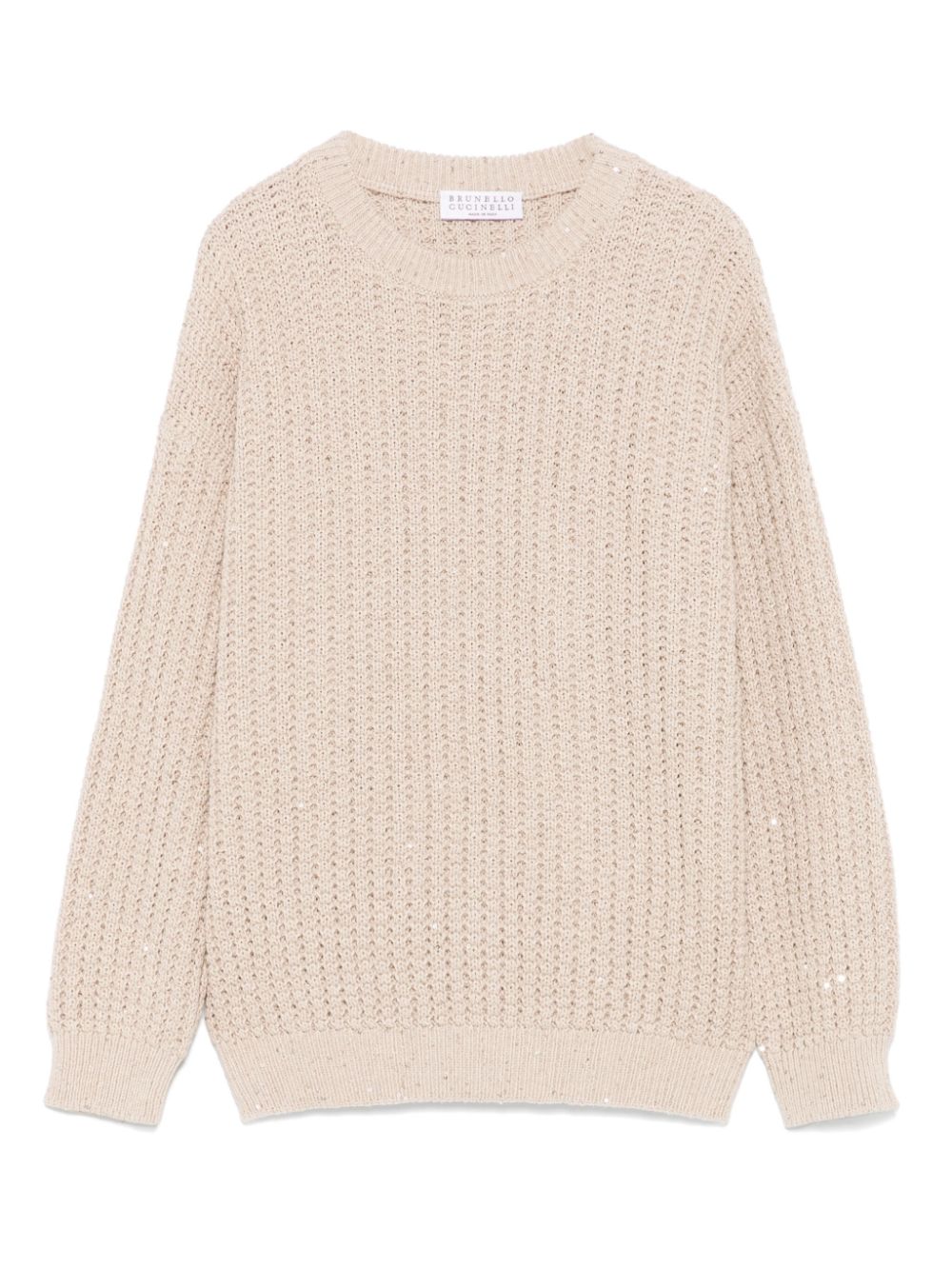 Sequin-embellished sweater - Neutrals