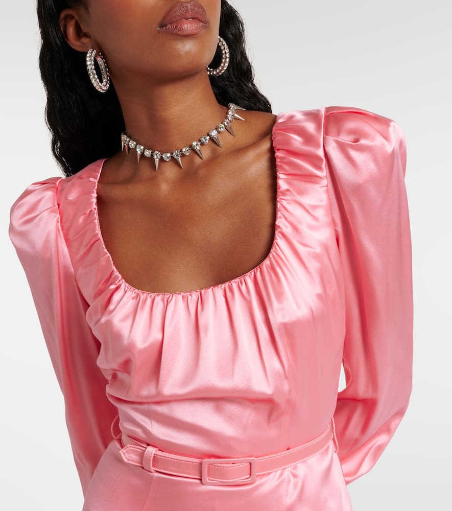 Silk satin midi dress