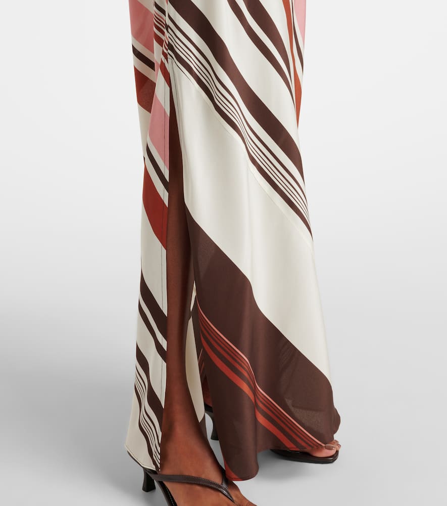 Thistle striped silk satin maxi dress