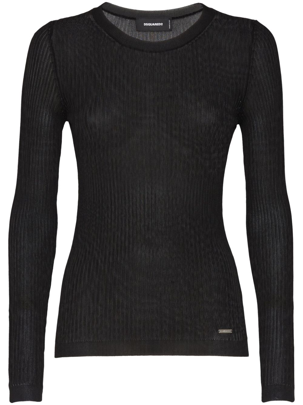 Fine-ribbed jumper - Black