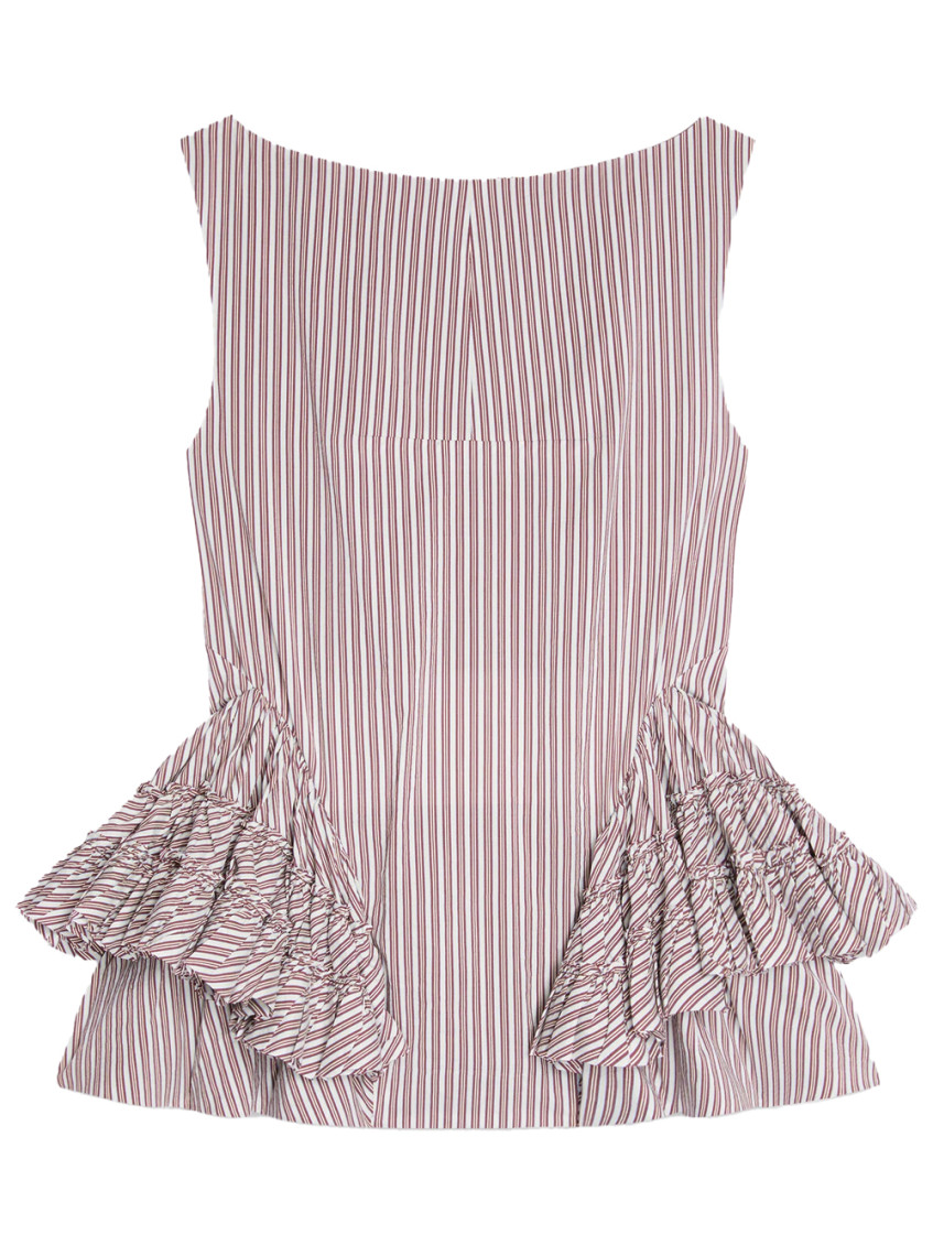 Brown Stripes Boat Neck Top