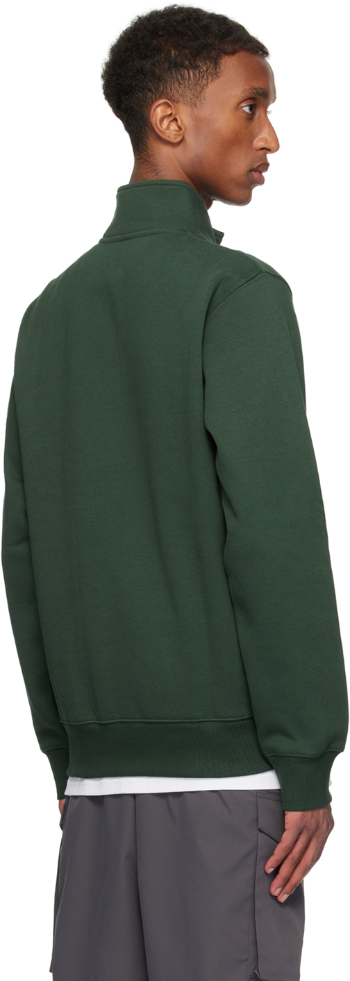 Carhartt Work In Progress Green Chase Neck Zip Sweatshirt