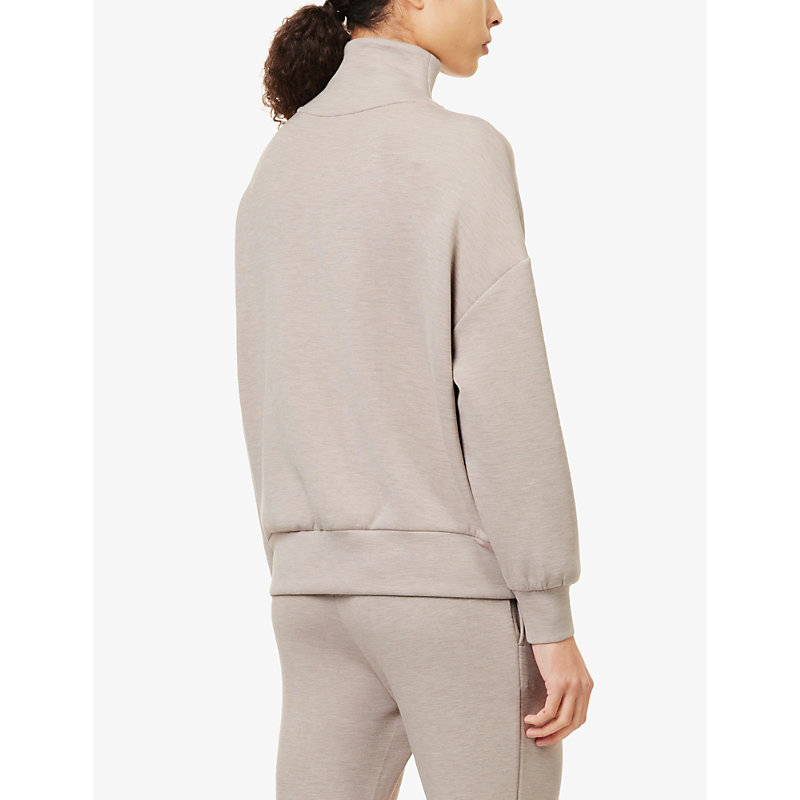 Womens Taupe Marl Hawley Relaxed-fit Stretch-woven Sweatshirt XS