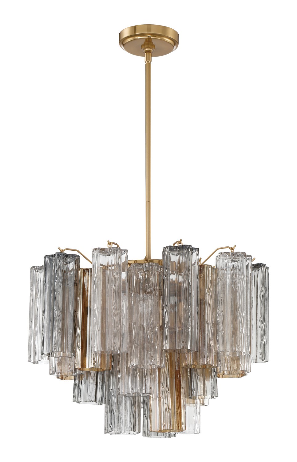 Aged Brass Six Light Chandelier from the Addis Collection