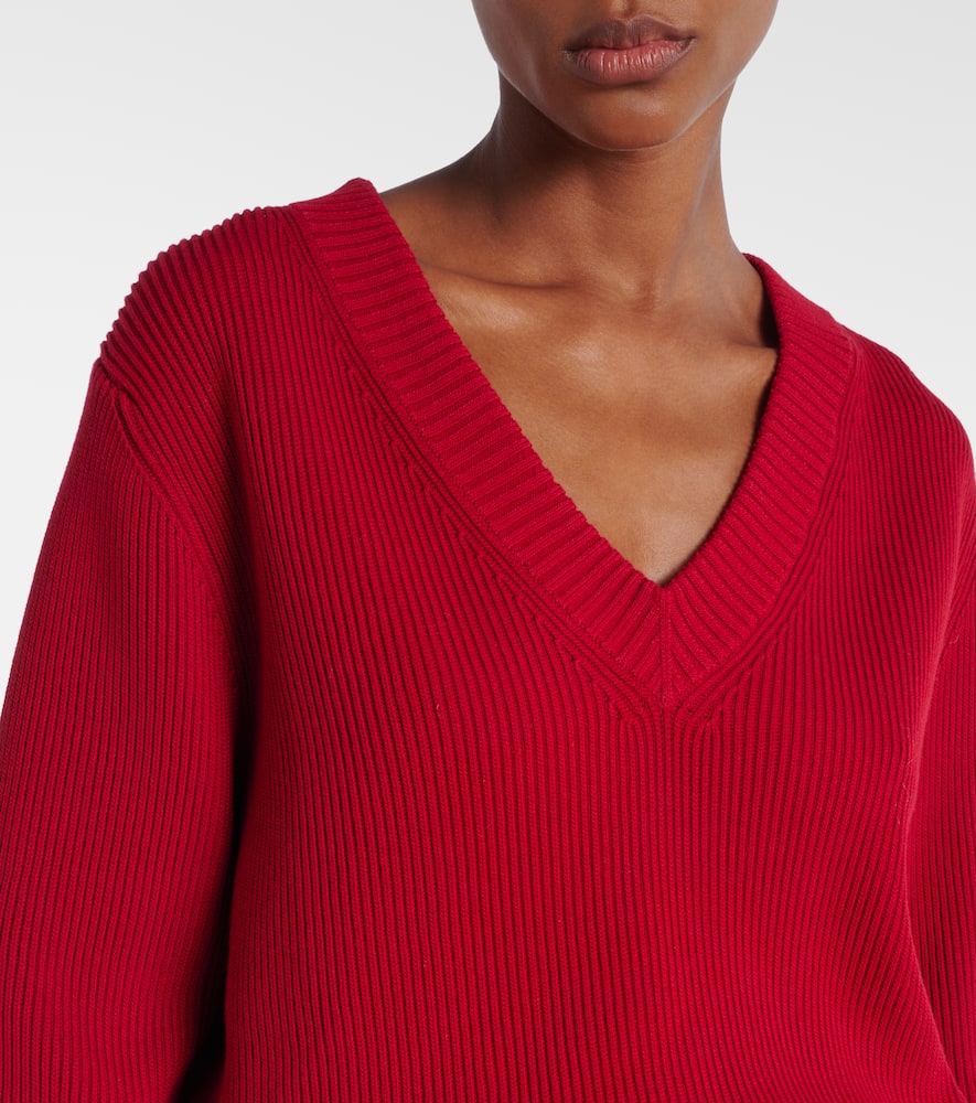 Ribbed-knit cotton and silk-blend sweater