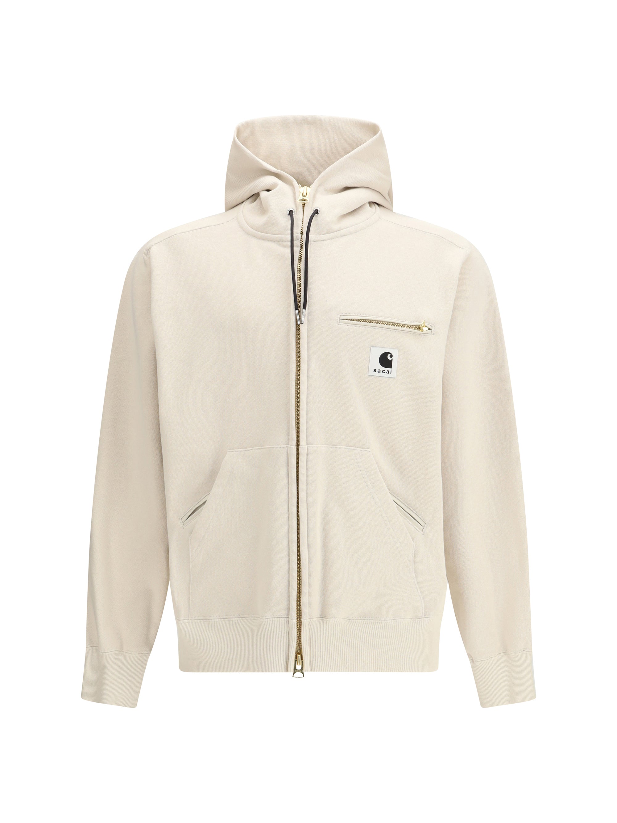 Cotton Jersey Hybrid Hoodie — Beige