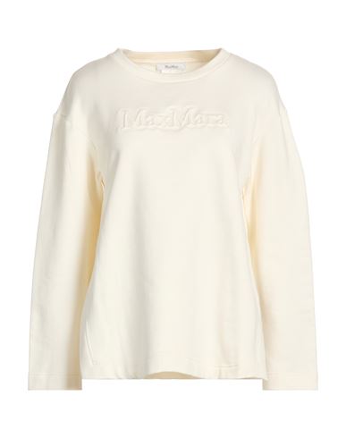 Woman Sweatshirt Cream Size S Silk, Cotton, Elastane