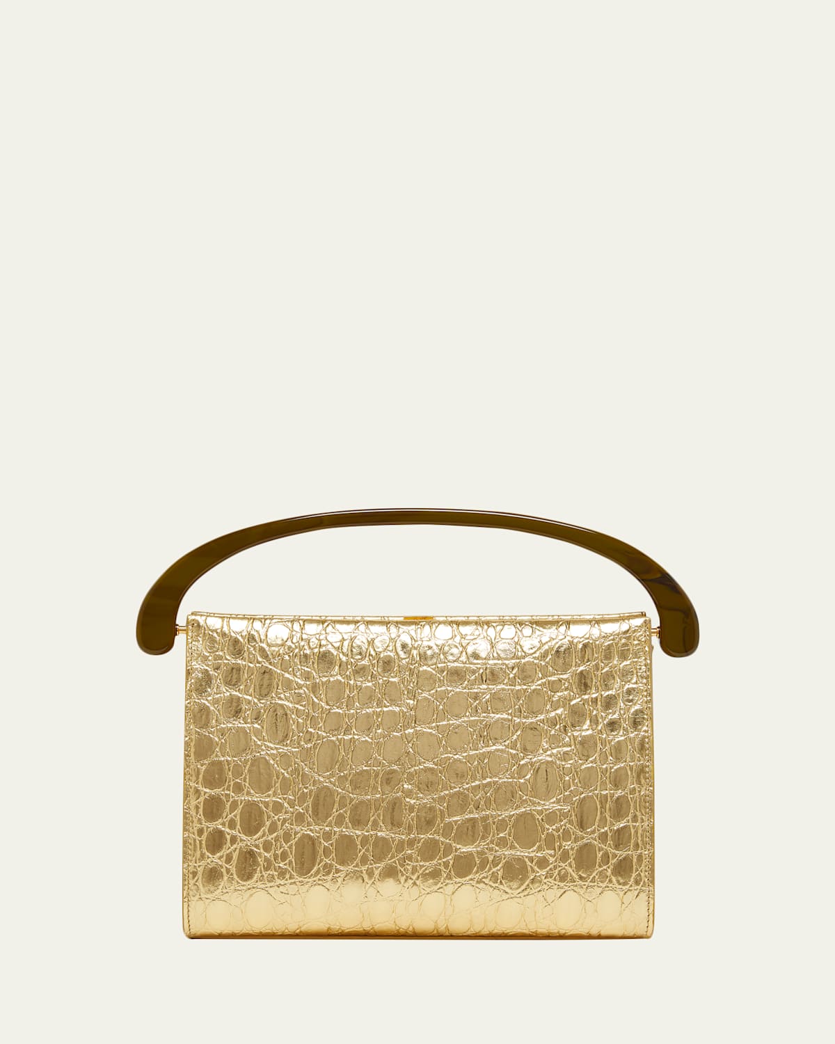 Croc-Embossed Leather Top-Handle Bag