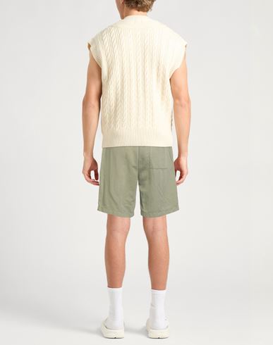 Man Shorts & Bermuda Shorts Military green Size 28 Cotton, Linen, Lyocell