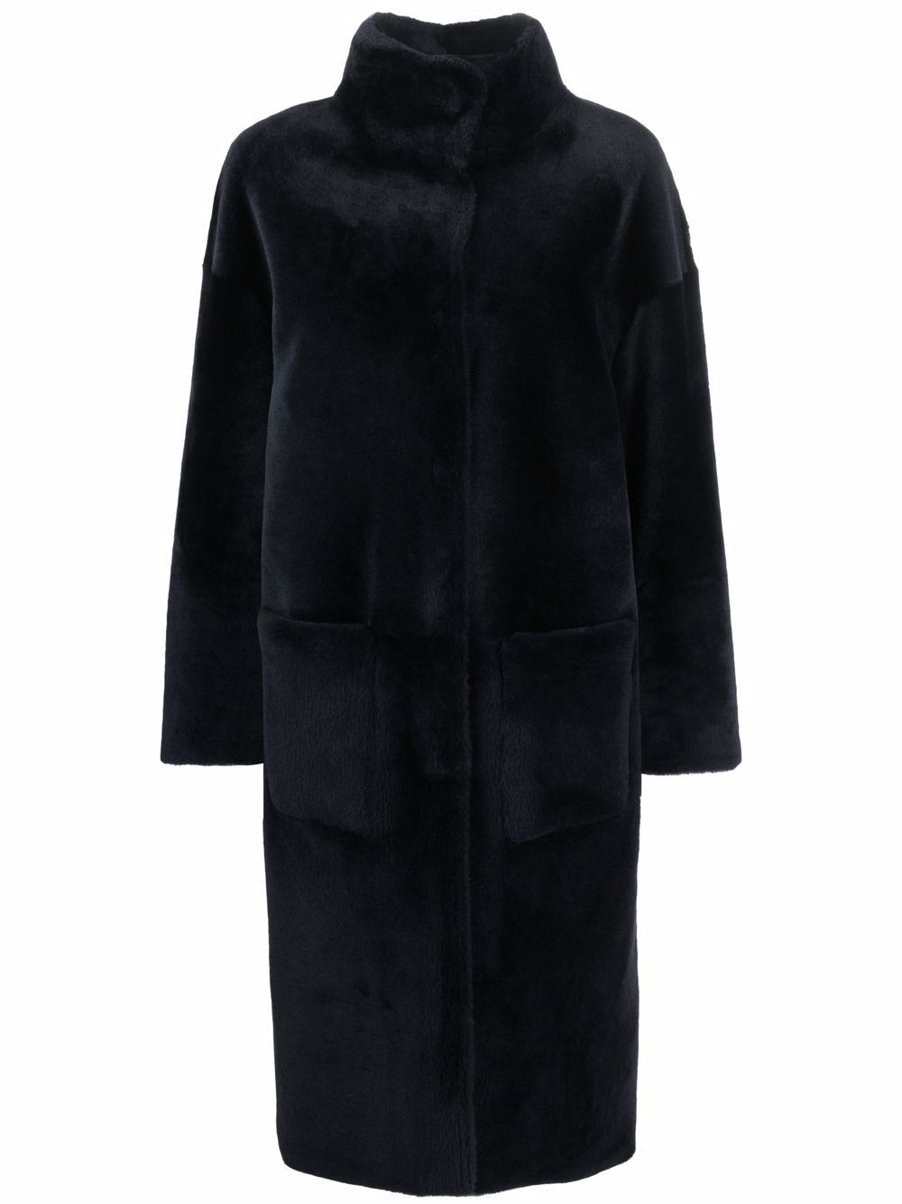 Reversible shearling coat - Blue