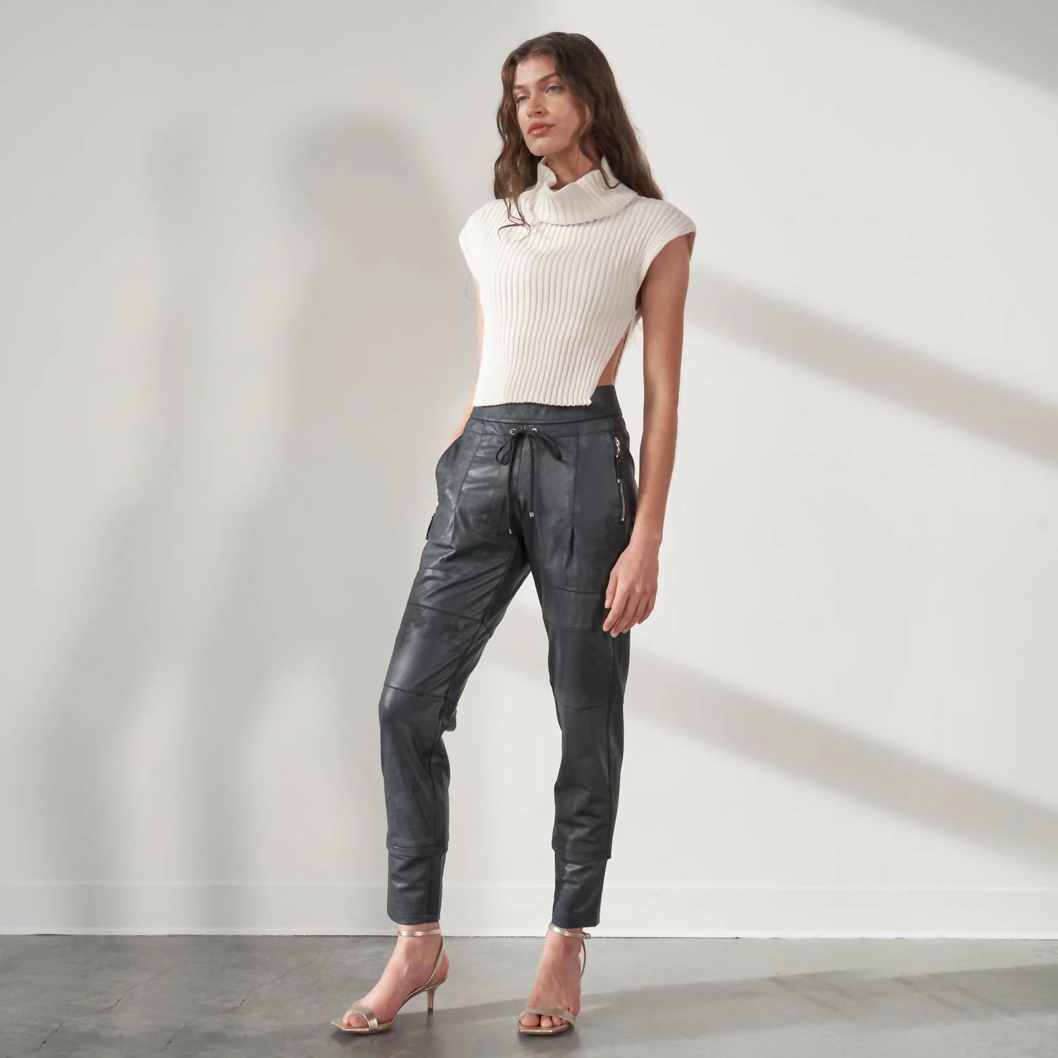 Candy Vegan Leather Pant In Black
