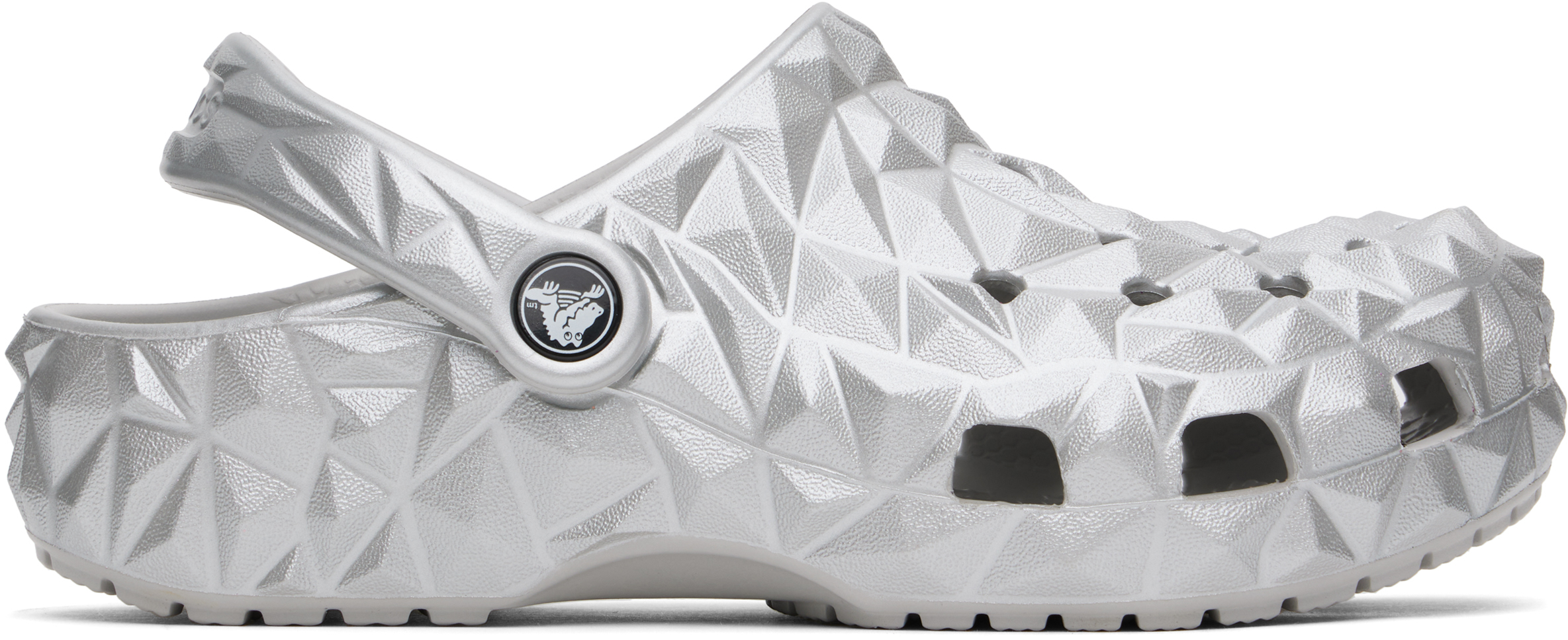 Crocs Silver Classic Metallic Geometric Clogs