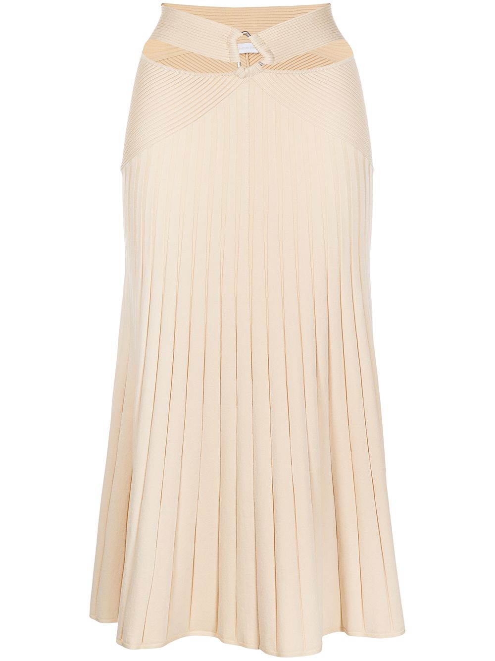 Arabella compact ribbed-knit skirt - Neutrals