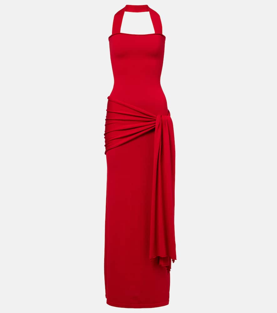 Knitted silk and cotton maxi dress