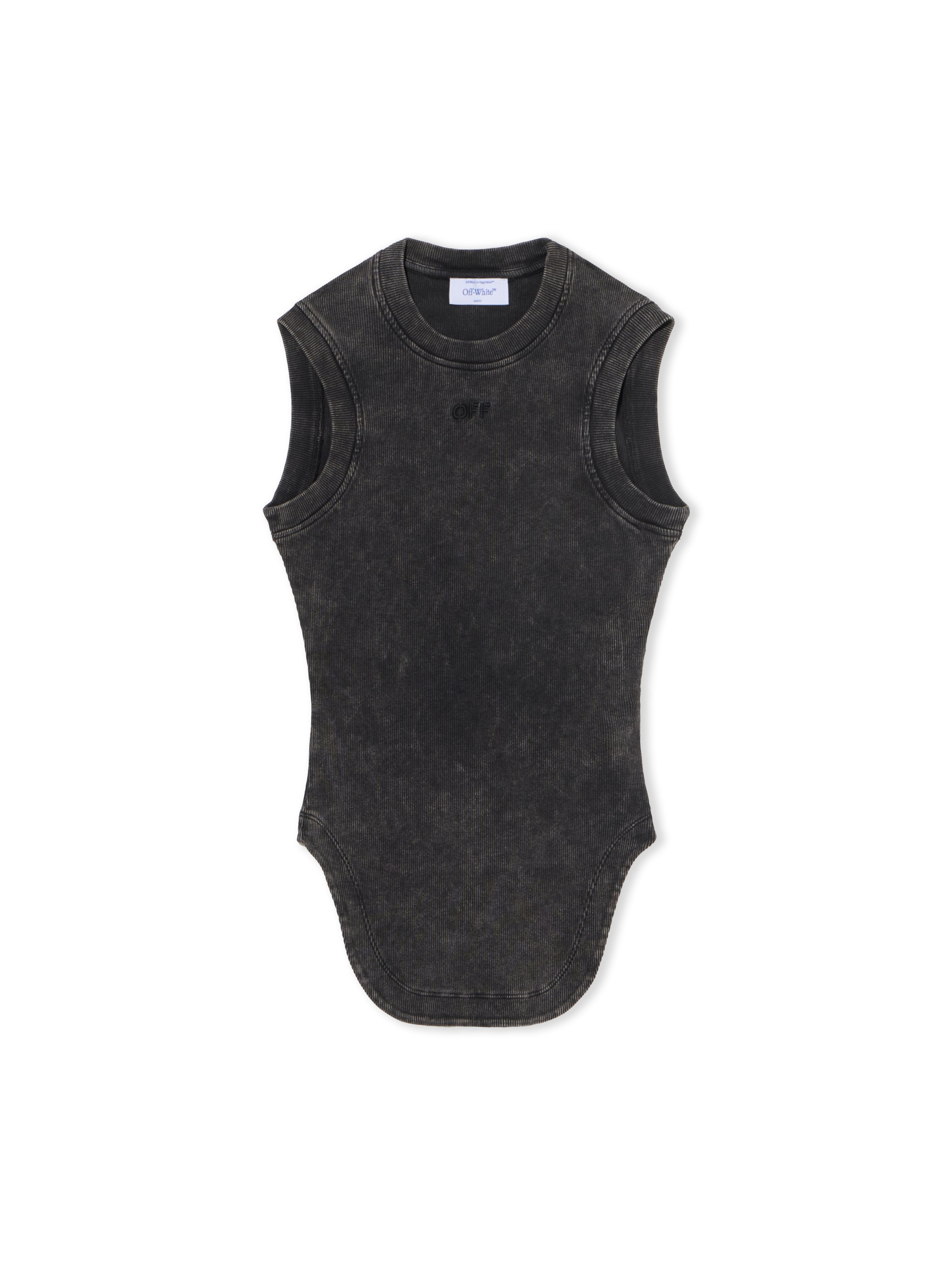 Off Stamp Rib Kat Top - Female T-shirts Marble Black