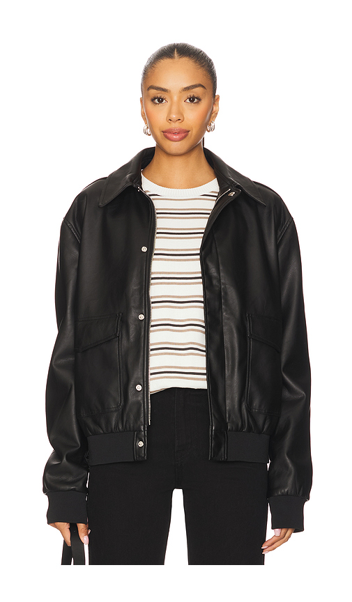 ALL THE WAYS Tessa Faux Leather Jacket in Black. - XXS also in
