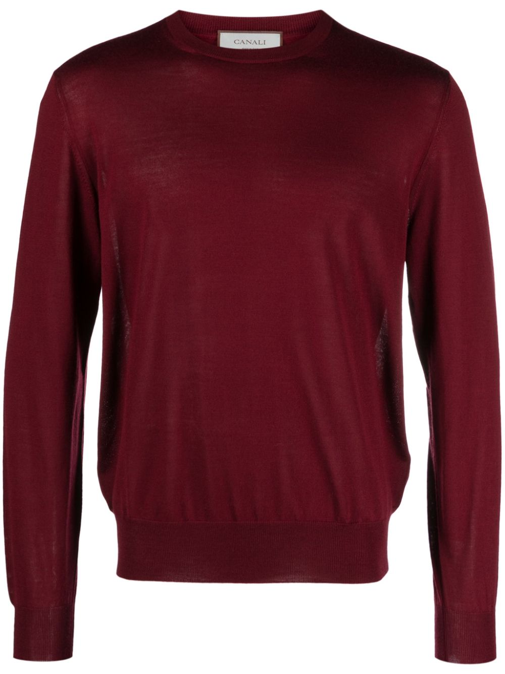 Crew-neck fine-knit jumper - Red