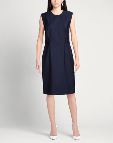 Woman Midi dress Navy Size 10 Virgin Wool, Mohair wool