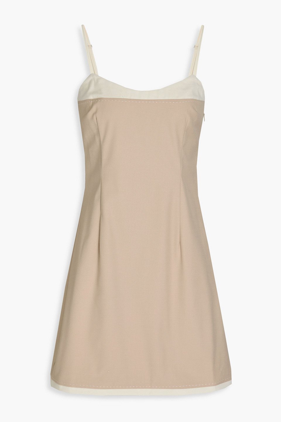 Two-tone twill mini dress