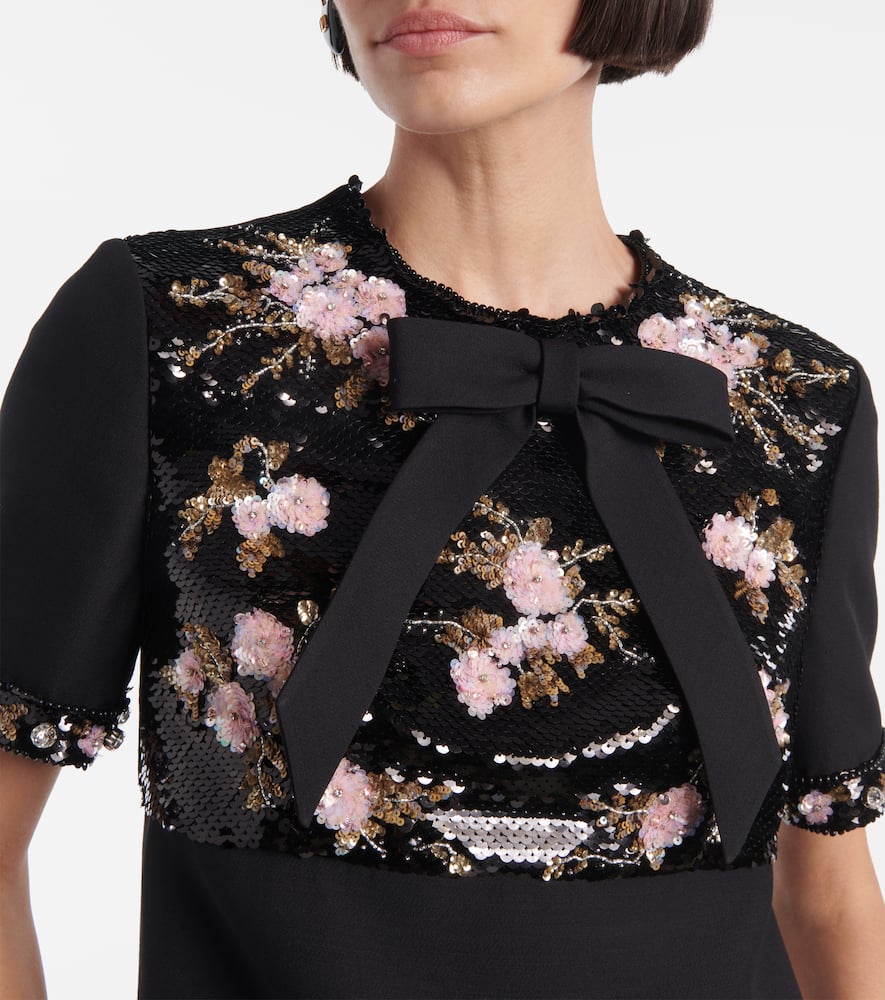 Crepe Couture embellished minidress