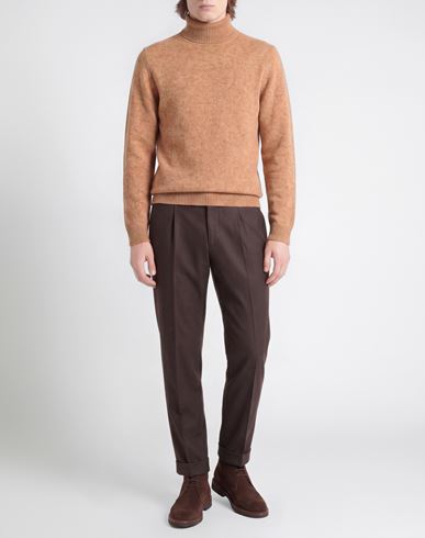 Man Turtleneck Apricot Size L Virgin Wool