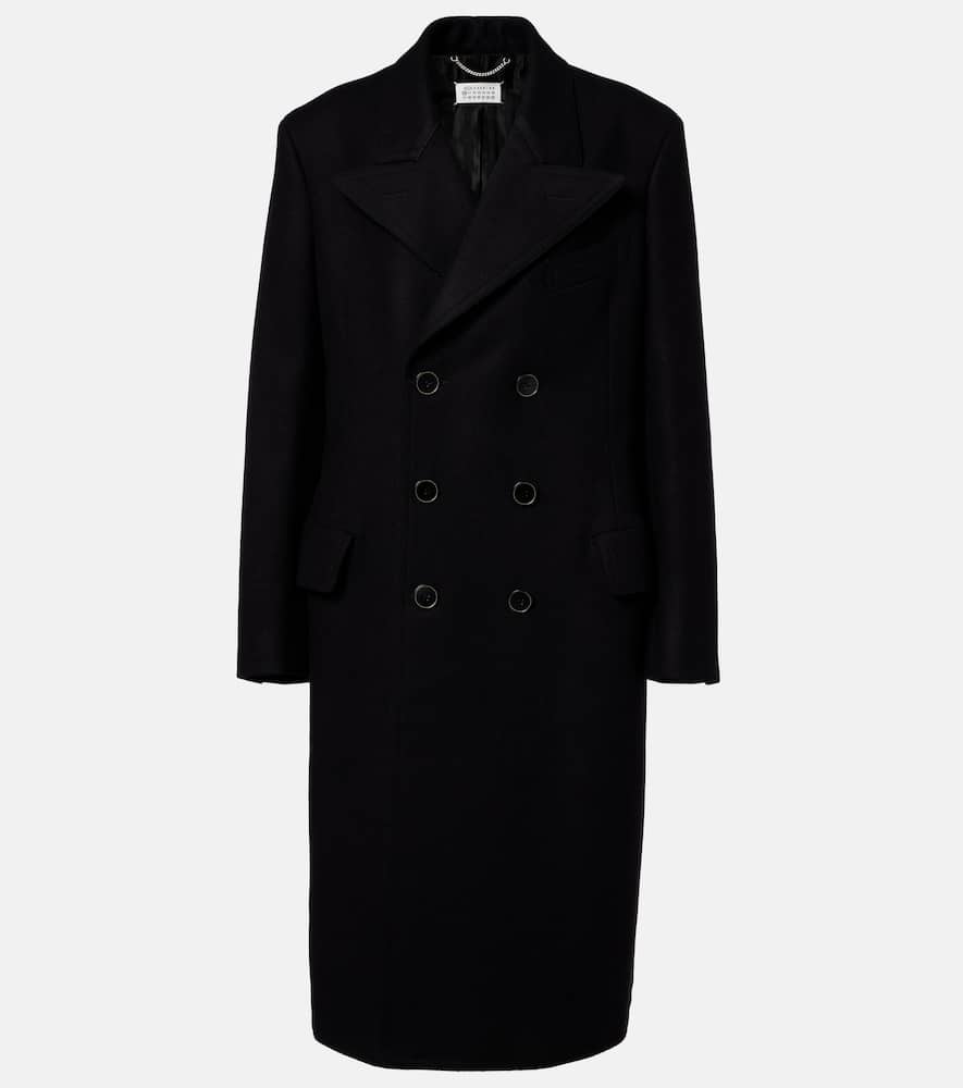 Double-breasted virgin wool coat