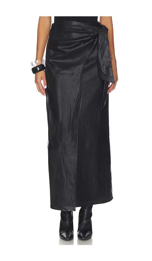 ALL THE WAYS Kassidy Faux Leather Skirt in Brown. - M also in XXS