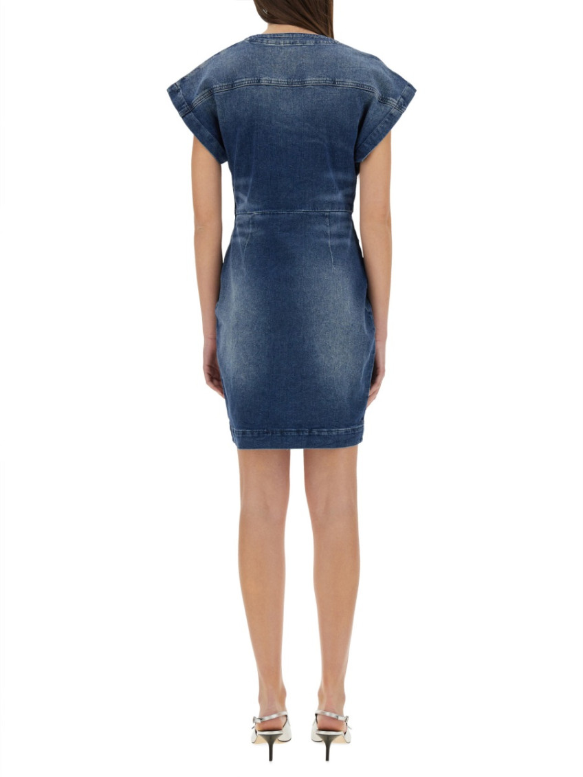 Moschino - slim fit denim dress v-neckline