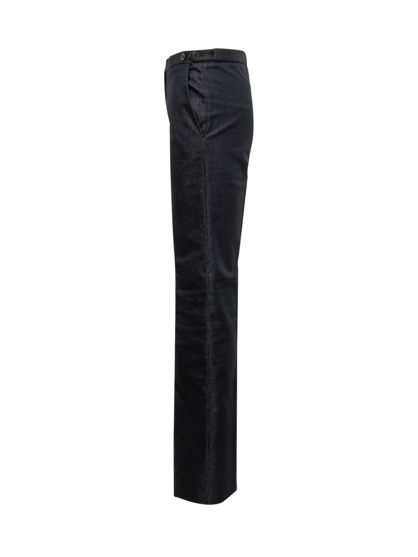 Blue Straight Flat Front Pants