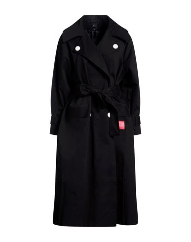 Woman Overcoat & Trench Coat Black Size S Cotton, Elastane