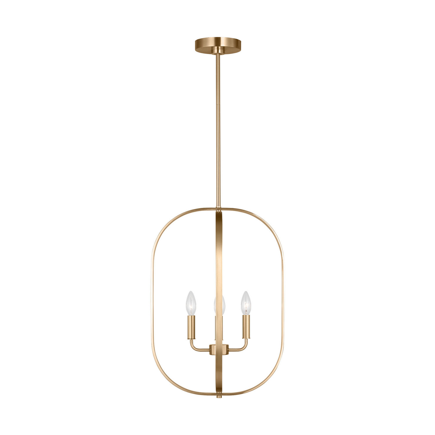 Satin Brass Chandelier from the Loretto Collection