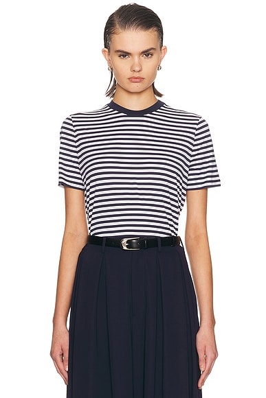 Ralph Lauren Collection T-shirt in Dark Navy & White - White,Navy. L also in M